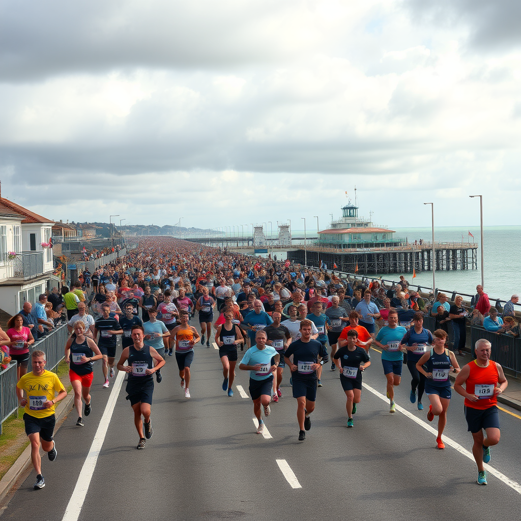 Runners line streets for half marathon